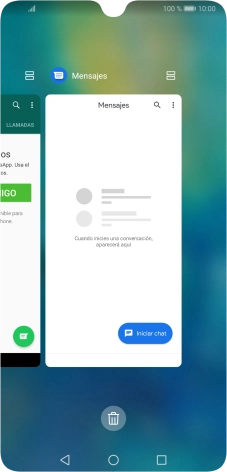 Para cerrar una sola aplicación en ejecución, desliza el dedo hacia arriba sobre la aplicación deseada. Para cerrar una sola aplicación en ejecución, desliza el dedo hacia arriba sobre la aplicación deseada.