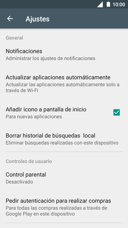 Pulsa Actualizar aplicaciones automáticamente.