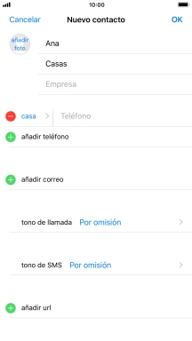 Pulsa Teléfono e introduce el número de teléfono deseado.