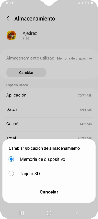 Pulsa el nombre de la tarjeta de memoria.