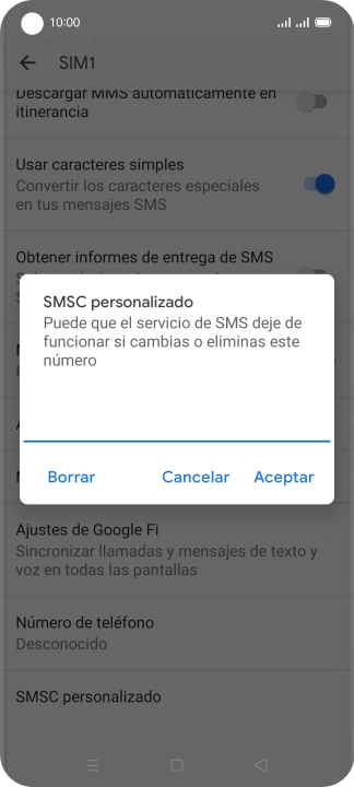 Introduce +34607003110 y pulsa Aceptar.