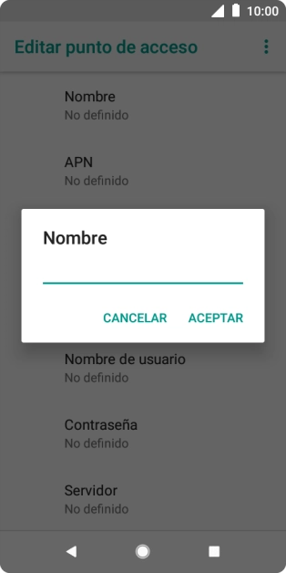Introduce Vodafone Internet y pulsa ACEPTAR.