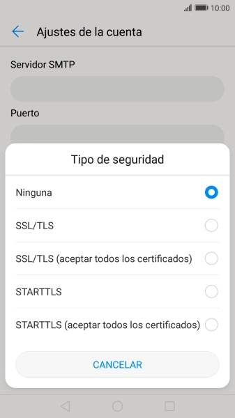Pulsa Ninguna para desactivar la función.