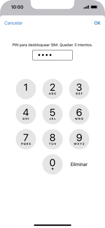 Introduce tu código PIN y pulsa OK.