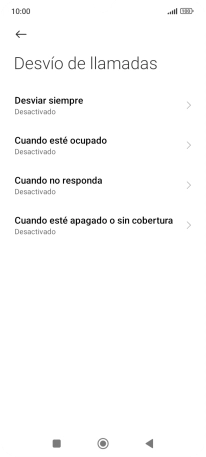 Pulsa el tipo de desvío deseado.