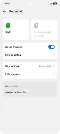 Pulsa el nombre de la tarjeta SIM.