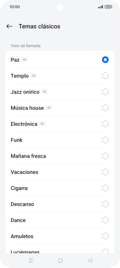 Pulsa los timbres de llamada deseados para escucharlos. Pulsa los timbres de llamada deseados para escucharlos.