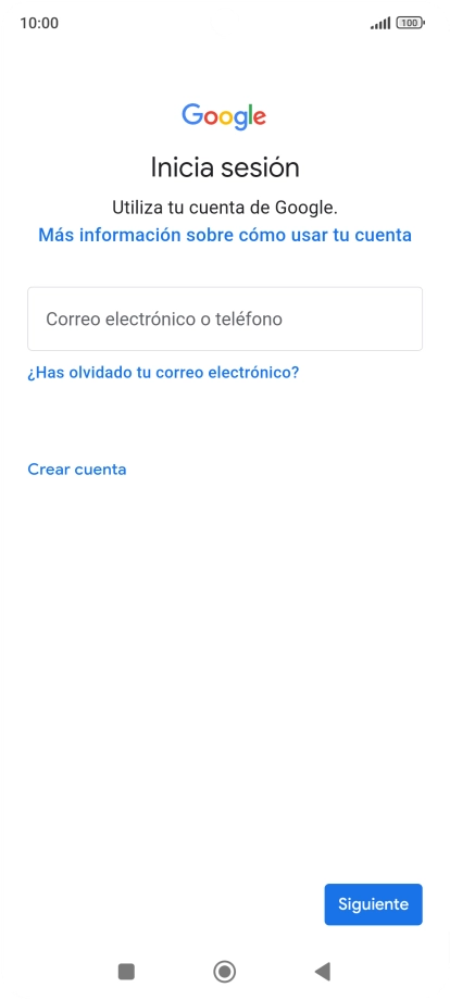 Si no tienes una cuenta de Google, pulsa Crear cuenta y sigue las indicaciones de la pantalla para ver cómo crear una cuenta nueva.