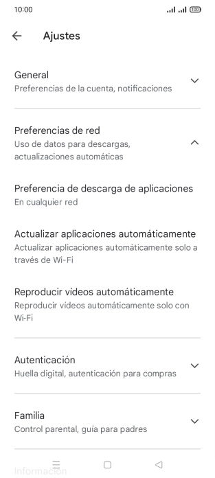 Pulsa Actualizar aplicaciones automáticamente.