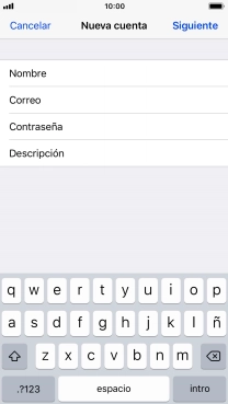Pulsa Descripción e introduce el nombre de la cuenta de correo electrónico.