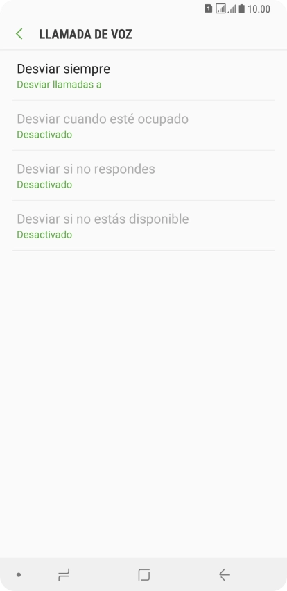 Pulsa el tipo de desvío deseado.