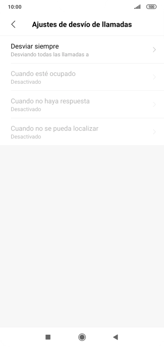 Pulsa el tipo de desvío deseado.