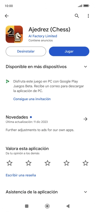 Pulsa Desinstalar.