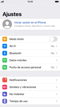 Pulsa Inicia sesión en el iPhone.