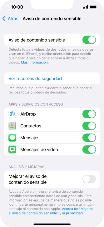 Pulsa el indicador junto a las aplicaciones deseadas para activar o desactivar la función.