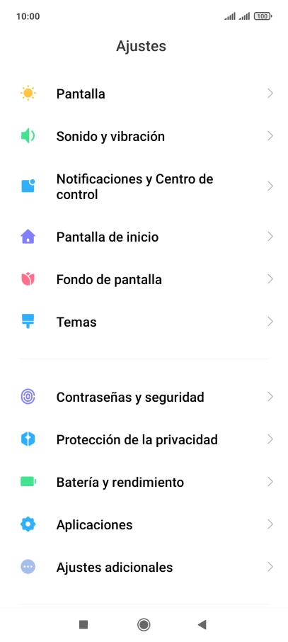 Pulsa Notificaciones y Centro de control.