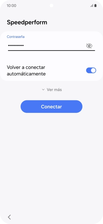 Introduce la contraseña de la red wifi y pulsa Conectar.