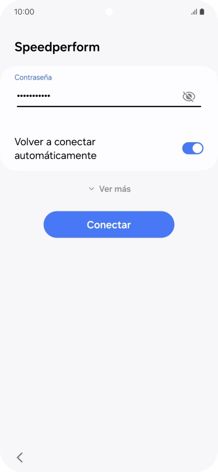 Introduce la contraseña de la red wifi y pulsa Conectar.