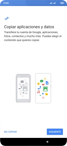 Puedes transferir el contenido de otro teléfono cuando activas tu teléfono por primera vez y cuando lo has restablecido. Cuando aparezca en la pantalla del teléfono esta imagen, ya está listo para la transmisión del contenido del otro teléfono.