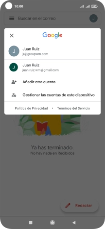 Pulsa la cuenta de correo electrónico deseada.