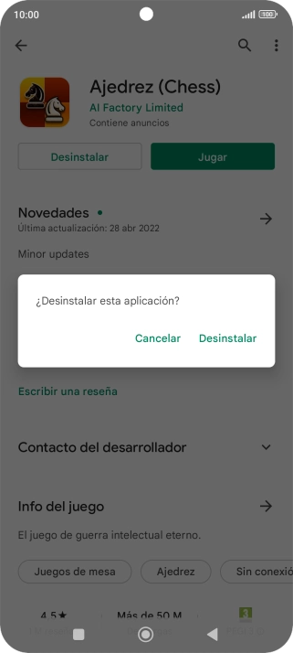 Pulsa Desinstalar.