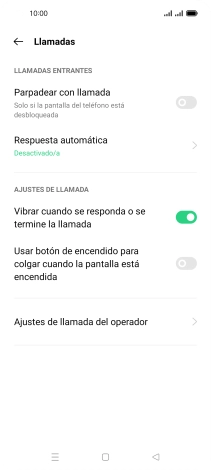 Pulsa Ajustes de llamada del operador.