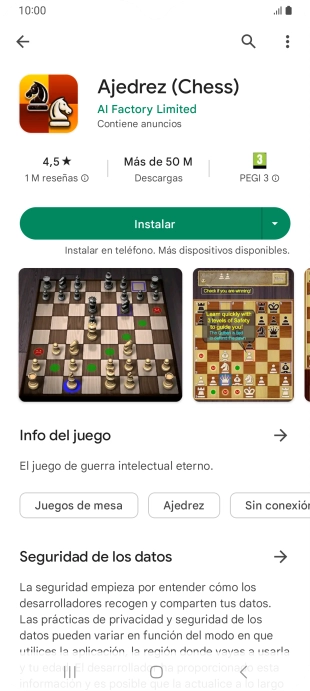 Pulsa Instalar y sigue las indicaciones de la pantalla para instalar la app.