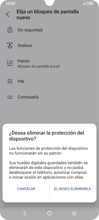 Pulsa SÍ, DESEO ELIMINARLA..
