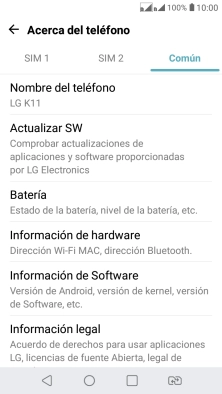 Pulsa Actualizar SW.