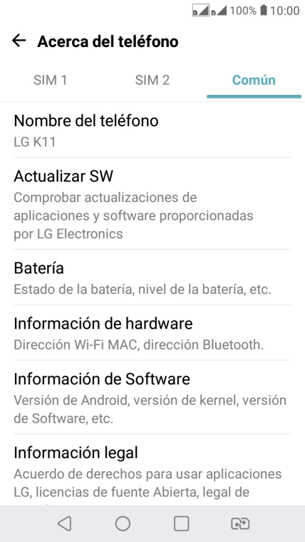 Pulsa Actualizar SW.