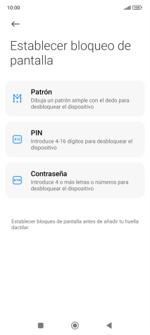 Pulsa el código de seguridad deseado.