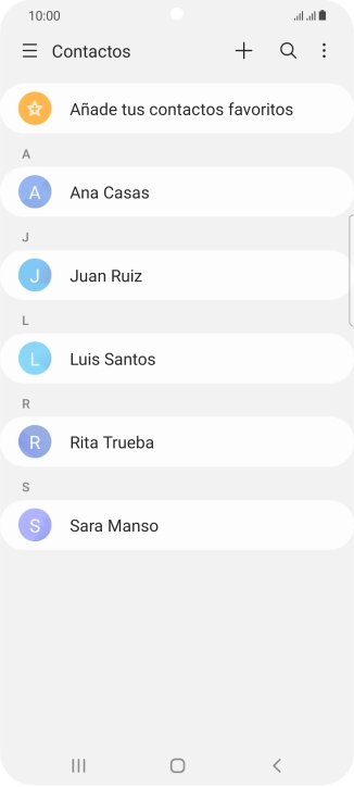 Pulsa el icono de nuevo contacto.