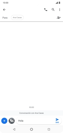 Pulsa el icono de envío cuando termines de escribir el mensaje corto.