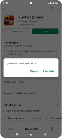 Pulsa Desinstalar.