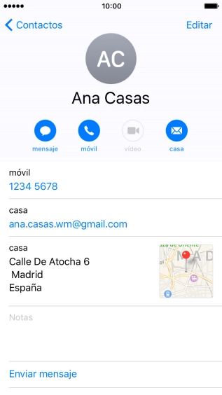 Pulsa el número de teléfono deseado.