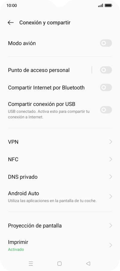 Pulsa Punto de acceso personal.