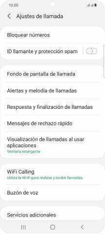 Pulsa Servicios adicionales.