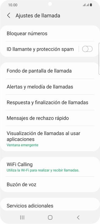 Pulsa Servicios adicionales.