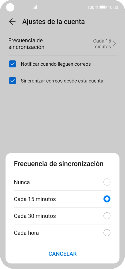 Pulsa el ajuste deseado.