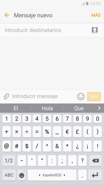 Pulsa los caracteres especiales deseados.