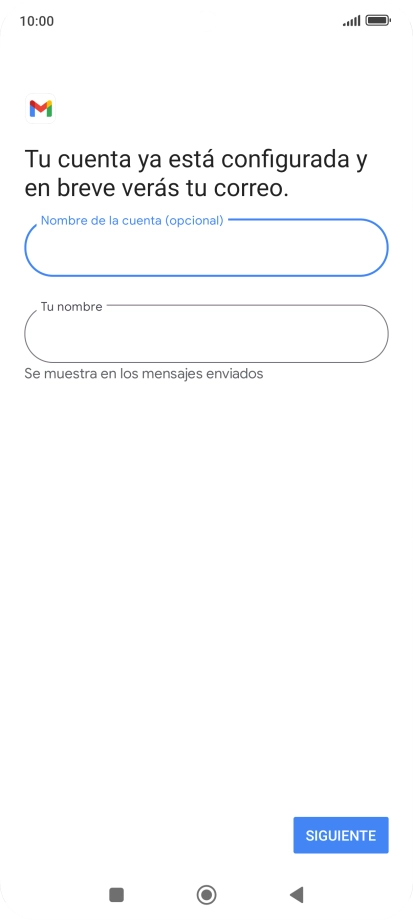 Pulsa Tu nombre e introduce el nombre del remitente.