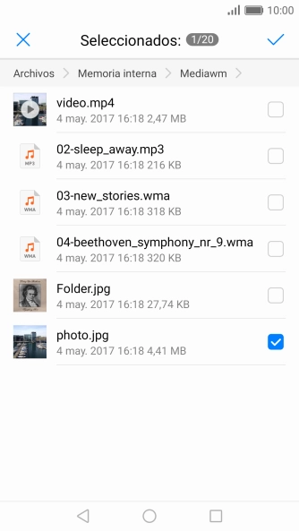 Pulsa el icono de aceptar.