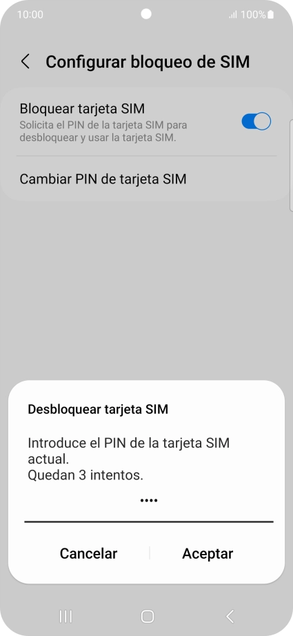 Introduce tu código PIN y pulsa Aceptar.