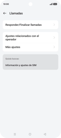 Pulsa Ajustes relacionados con el operador.