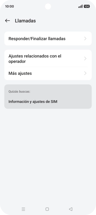 Pulsa Ajustes relacionados con el operador.