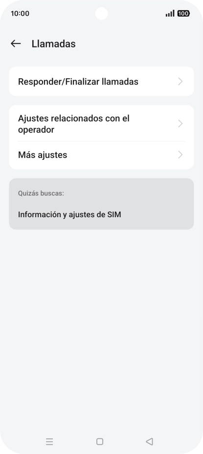 Pulsa Ajustes relacionados con el operador.