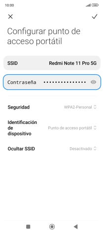 Pulsa SSID e introduce el nombre deseado de la conexión wifi