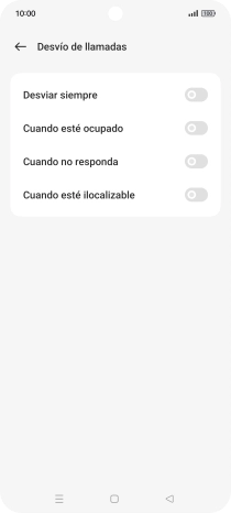 Pulsa el indicador  junto al tipo de desvío deseado.