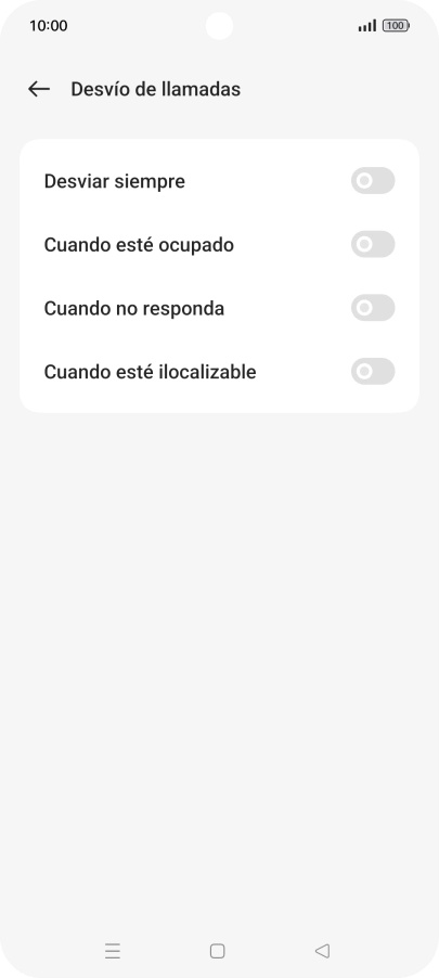 Pulsa el indicador  junto al tipo de desvío deseado.