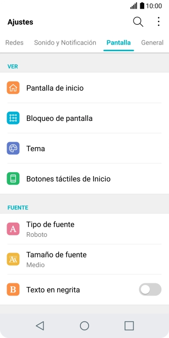 Pulsa Bloqueo de pantalla.